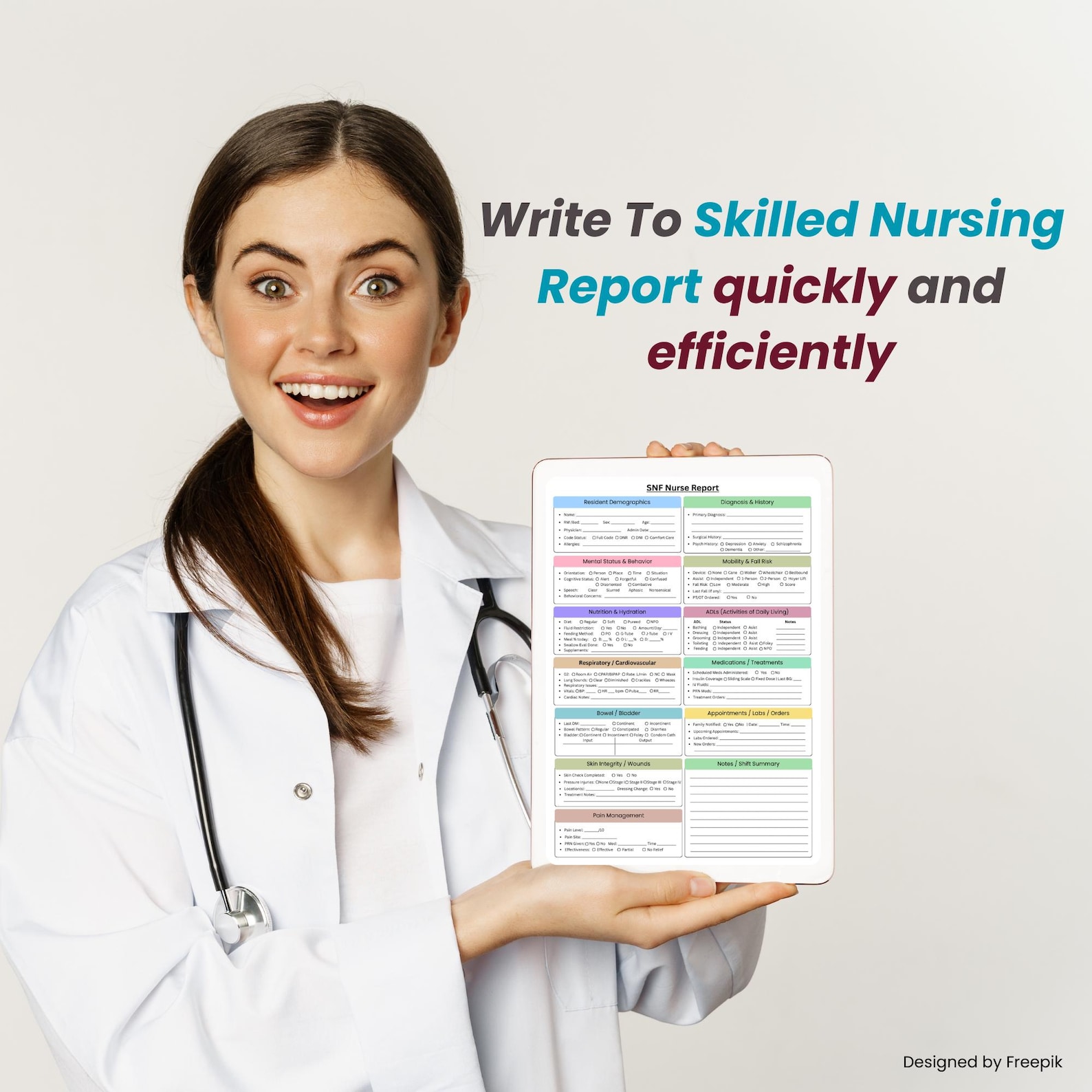 SNF Nurse Report Sheet | Rehab Charting Template (canva, PDF) - Etsy