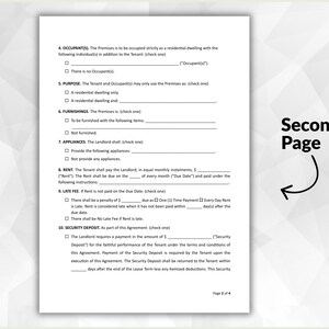 Editable Rental Agreement Template (word, PDF, Google Docs) - Etsy