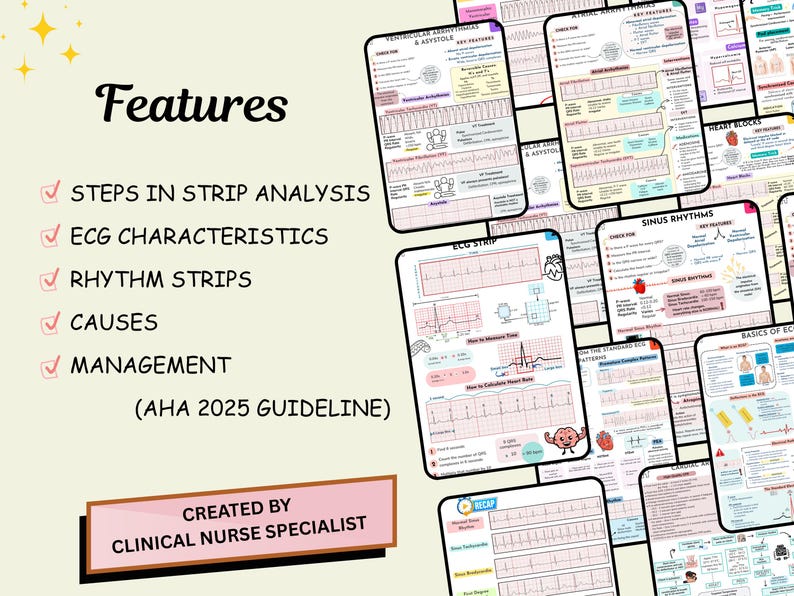 Ecg Guidelines.pdf ECG Interpretation Study Guide | Rhythm, Arrhythmias, Management Cheat ...