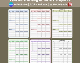 Nurse Manager Daily Shift Report | LTC/Rehab Unit Organizer (PDF & Canva)