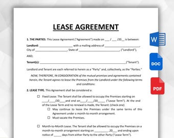Bearbeitbare Mietvertragsvorlage (Word, PDF, Google Docs)