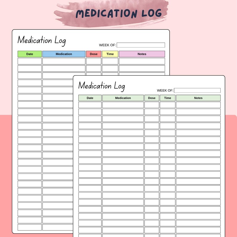 Weekly Medication Tracker Printable | Editable Chart (A4/US Letter) - Etsy