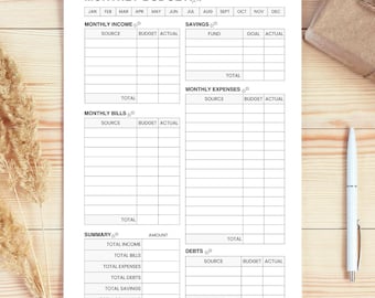 Monthly Budget Planner Worksheet (PDF Download) – Track Income, Expenses, Savings