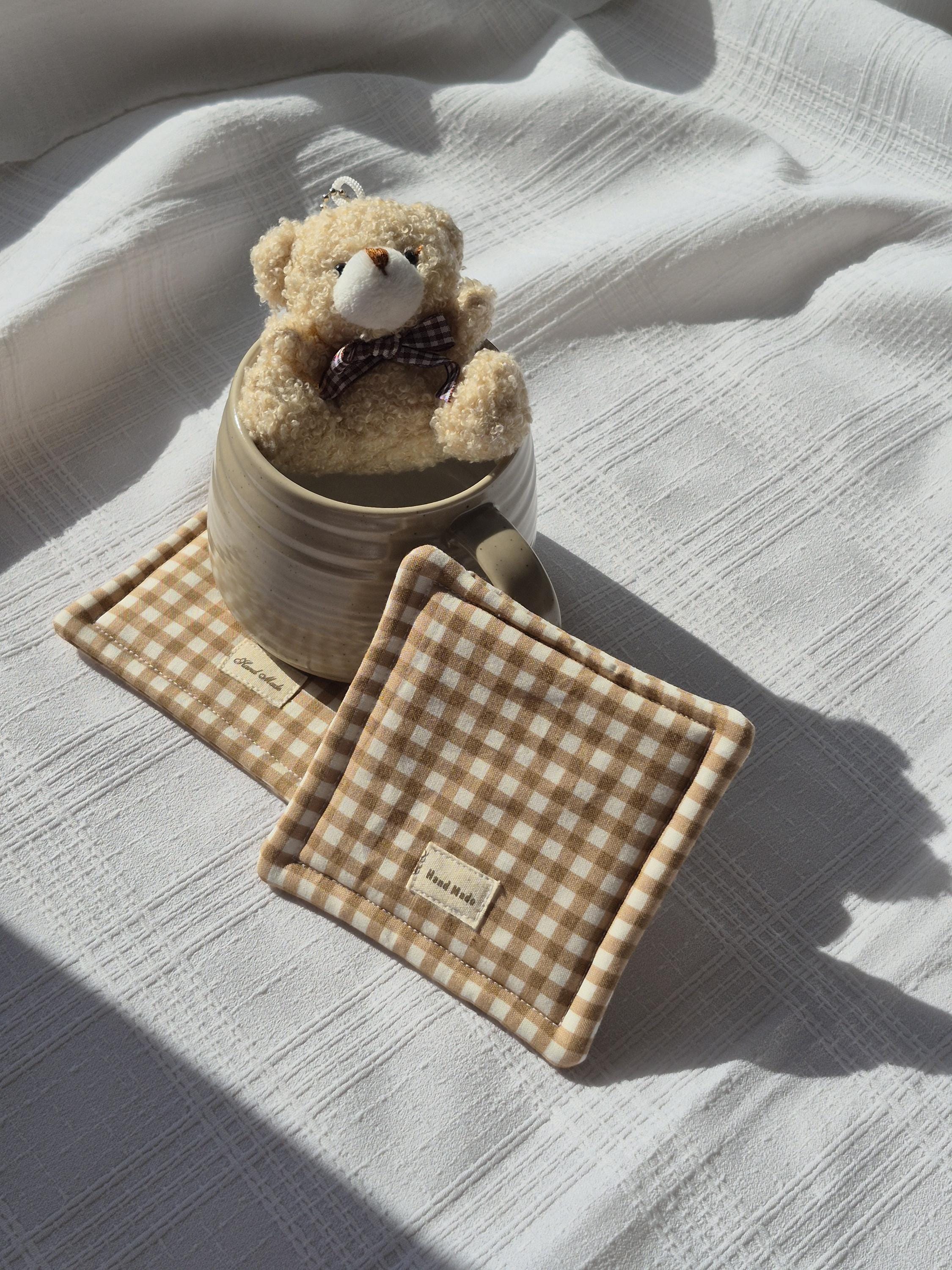 Handmade Match Set Handmade Fabric Coasters - Mix & Match Set of 2 (floral, Gingham) - Etsy