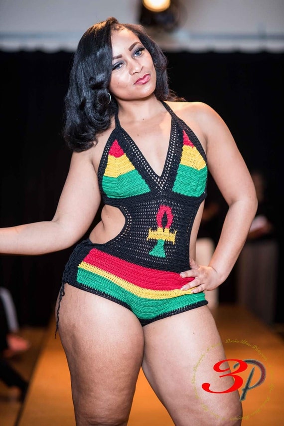 red yellow green bathing suit