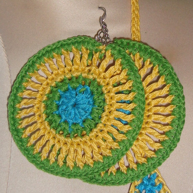 Handmade Crochet Bathing Suit Summer Breeze w/Match Hoop EarringsOrders Only image 3