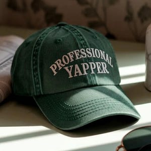 Embroidered Professional Yapper Hat, Low Profile Adjustable Strap Unisex Cotton