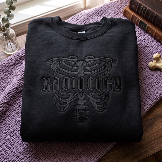 Embroidered Radiology Tech Sweatshirt, X-Ray Heart Design
