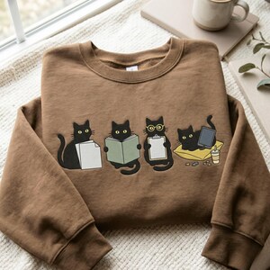 Sudadera con gato negro bordado, regalo para ABA Therapy BCBA RBT, camiseta para profesor de educación especial