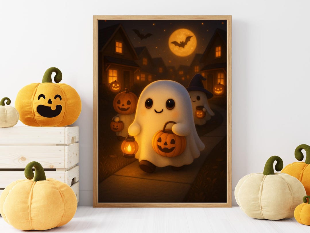 Pastel Halloween Print Set | Cute Spooky Nursery Decor (digital ...