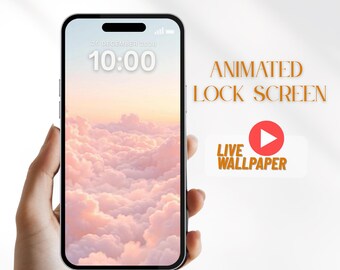 Fondo de pantalla animado de nube rosa - Pantalla de bloqueo de ensueño (Descarga digital)