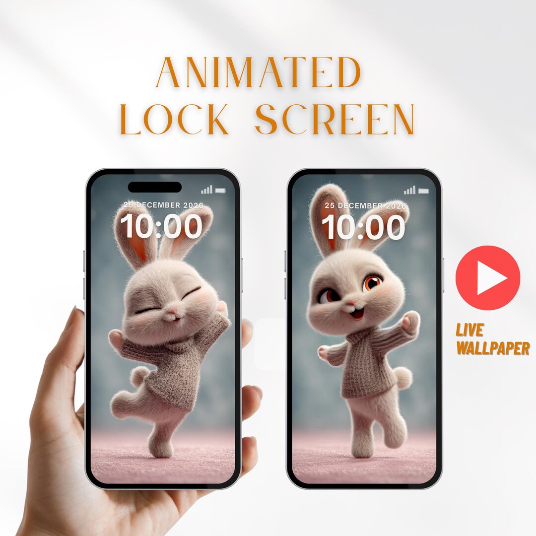 Cute Bunny Live Wallpaper iPhone Animated Lock Screen Kawaii Rabbit ...