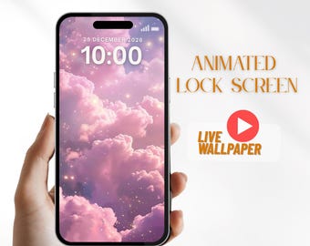 Fondo de pantalla animado de nube rosa - Pantalla de bloqueo de ensueño (Descarga digital)