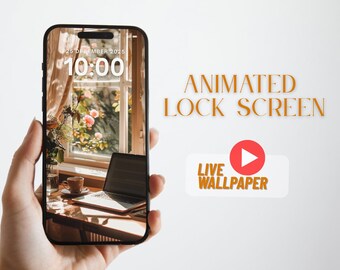 Fondo de pantalla animado "Mañana acogedora": Fondo de escritorio, estudio con luz solar cálida (descarga digital)