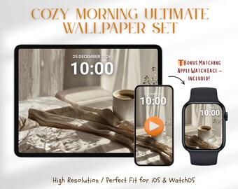 Fondo de pantalla de una mañana acogedora para iPhone, iPad y Apple Watch (descarga digital)