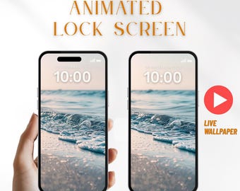 Fondo de pantalla animado de olas del océano: Fondo de pantalla de playa tranquila para teléfono (Descarga digital)