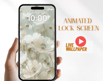 Fondo de pantalla animado floral acogedor para iPhone/Pantalla de bloqueo suave (MP4 + PNG)