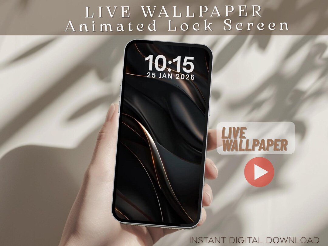 Live Wallpaper for iPhone – Black Gold Animated Lock Screen MP4 PNG - Etsy