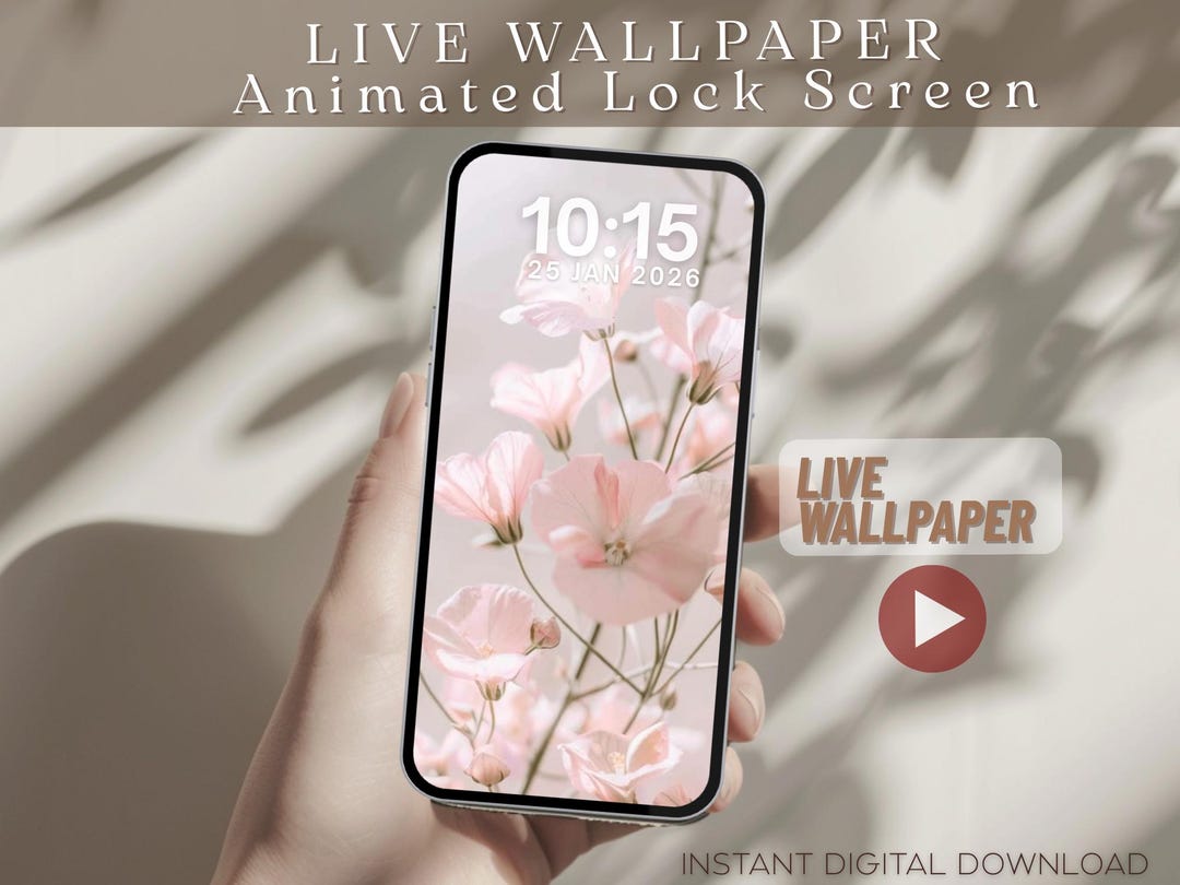 Floral iPhone Live Wallpaper – Cozy Lock Screen (MP4 + PNG Digital