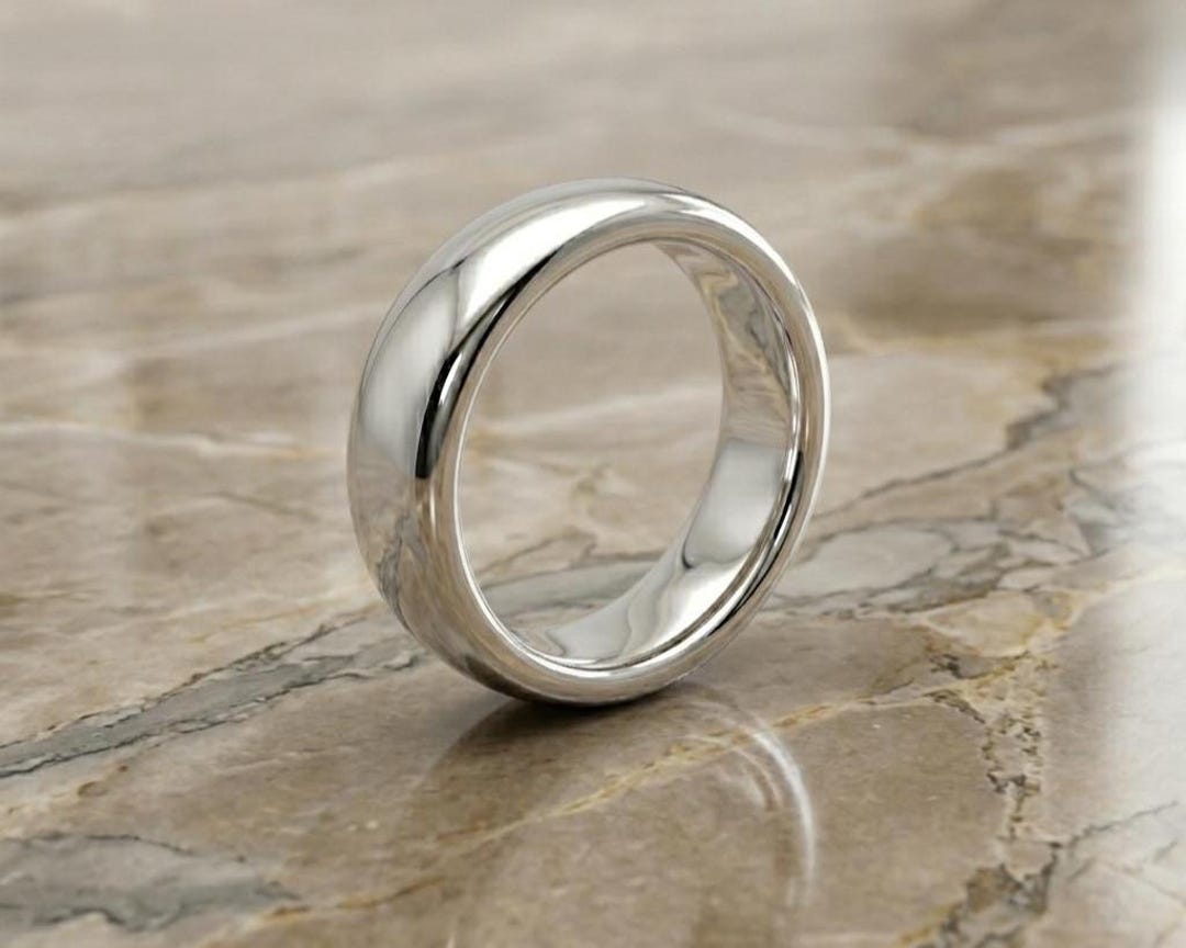 925 Sterling Silver Band Ring – Minimalist Dome, Unisex Everyday ...