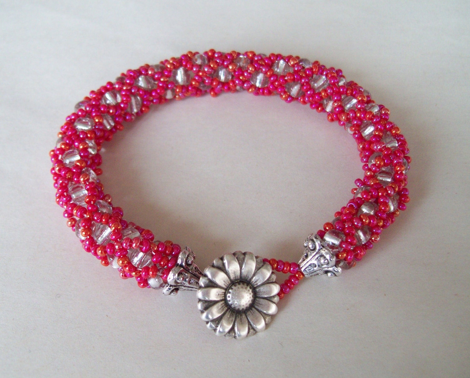 Tutorial Bead Netting Rope Slider Bangle Bracelet Jewelry Beading