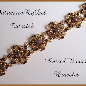 Digital Download Tutorial Beaded Motif Raised Flower Bracelet - Jewelry Beading Pattern, Beadweaving Instructions, PDF, Do It Yourself