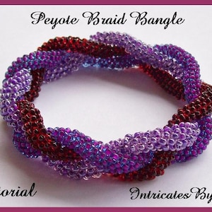 Tutorial Beaded Peyote Braid Bangle Bracelet - Jewelry Beading Pattern, Beadweaving Instructions, PDF, Do It Yourself, Download