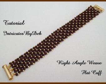 Beaded Cuff Bracelet Tutorial: Right Angle Weave Pattern (PDF download)