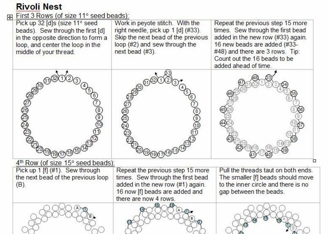 Printable Rivoli Pattern PDF Tutorial Beaded Rivoli Motif Bracelet - Jewelry Beading Pattern ...