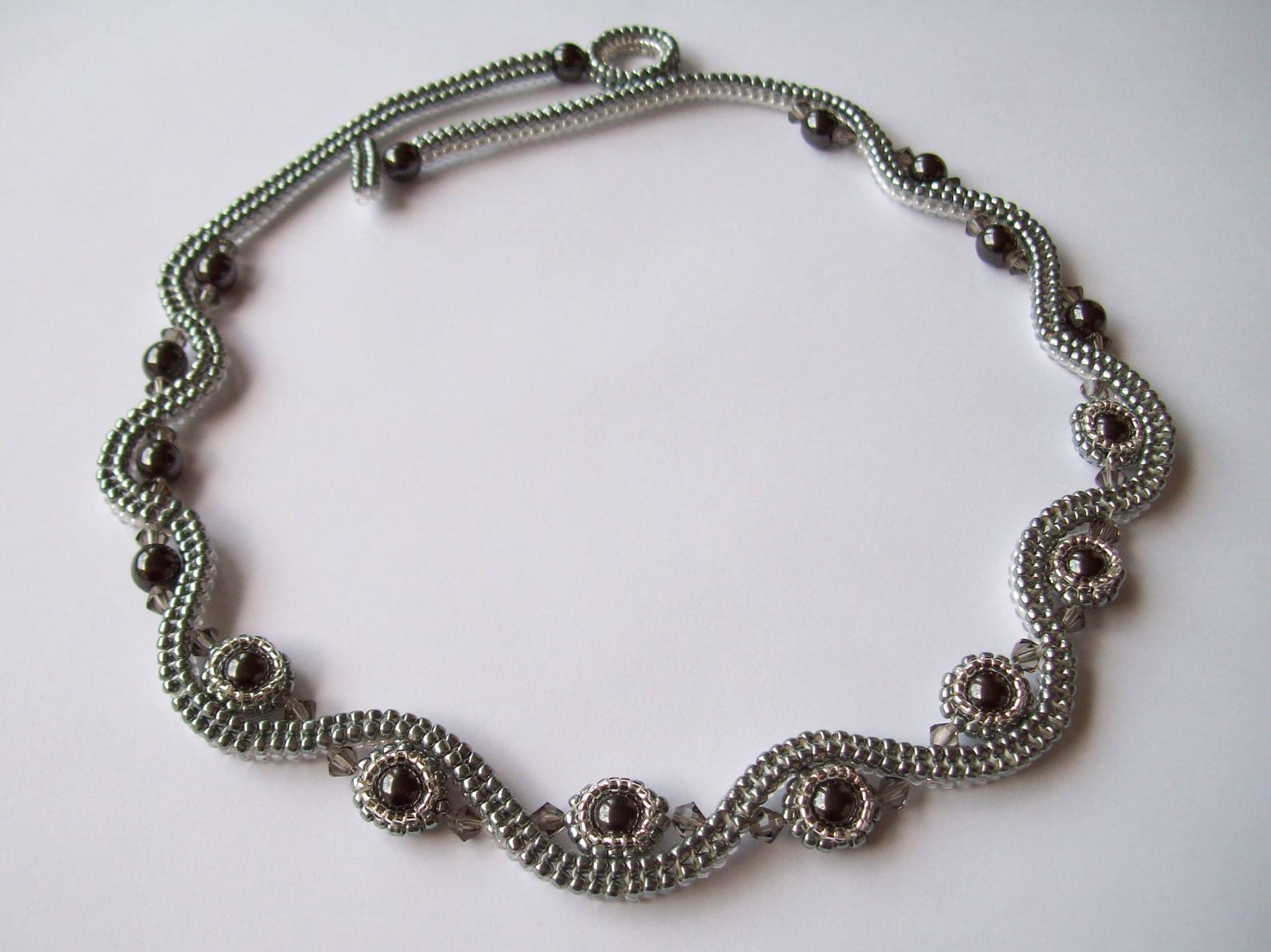 Tutorial Beaded Reversible Herringbone Necklace Beading Etsy Israel