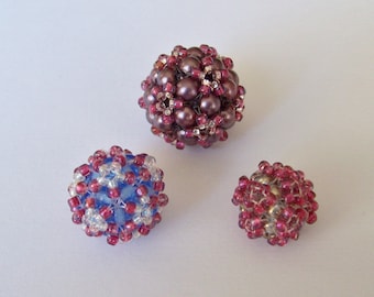 Geometric Beaded Ball Tutorial:  DIY Jewelry Pattern (PDF download)