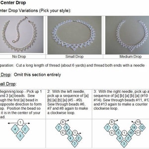 Tutorial Beaded Modified Right Angle Weave Drop Necklace, Earrings & Bracelet Jewelry in Crystal and Silver Bicone Beading Pattern image 3