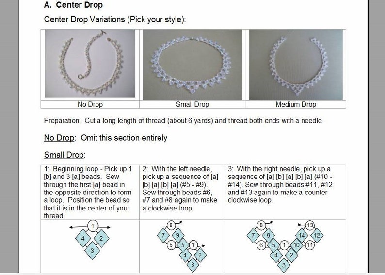 Tutorial Beaded Modified Right Angle Weave Drop Necklace, Earrings & Bracelet Jewelry in Crystal and Silver Bicone Beading Pattern image 3