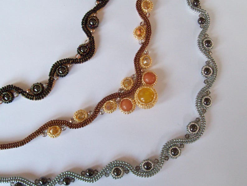 Tutorial Beaded Reversible Herringbone Necklace Beading Pattern