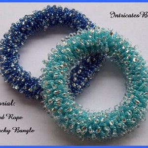 Tutorial Beaded Netted Rope Scrunchy Bangle Bracelet Jewelry - Etsy
