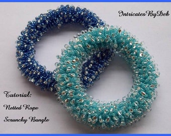 Tutorial de pulsera elástica con cuentas: Patrón de cuerda de red (descarga en PDF)