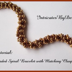 Tutorial Beaded Spiral Rope Bracelet or Necklace with Matching Clasp, Jewelry Beading Pattern, Beadweaving Instructions, PDF, Do It Yourself