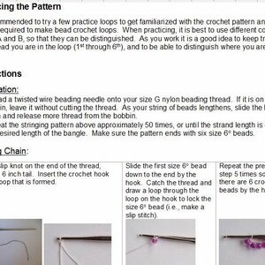 Tutorial Beaded Crochet Graduated Bangle Left and Right Handed DIY Instructions, Jewelry Beading Pattern, PDF, Do It Yourself, How To image 3