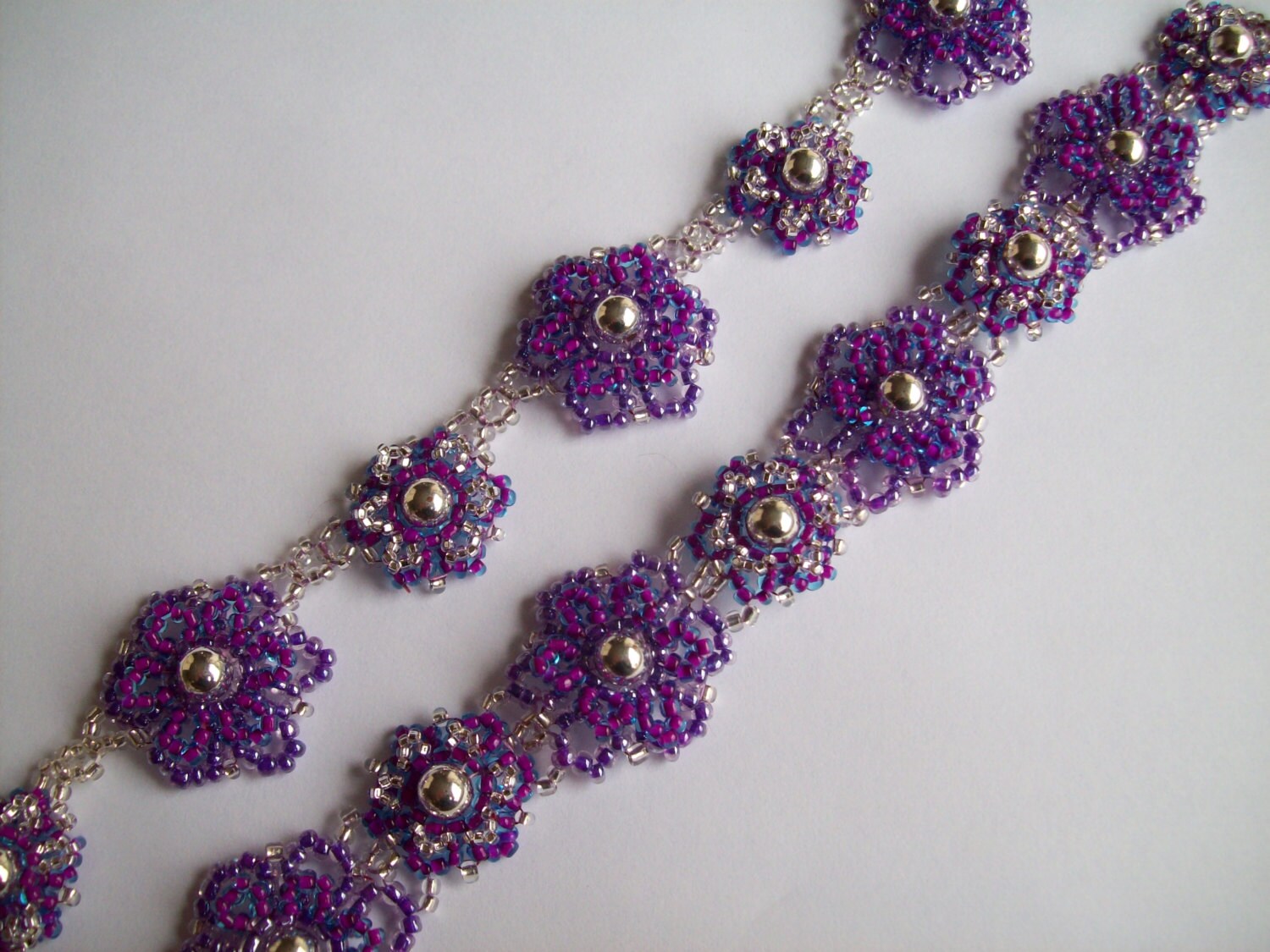 Tutorial Beaded Two Layer Flower Necklace and Bracelet - Etsy