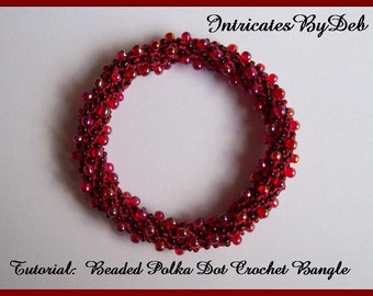 Beaded Crochet Bangle Tutorial: Polka Dot Pattern (PDF Download)