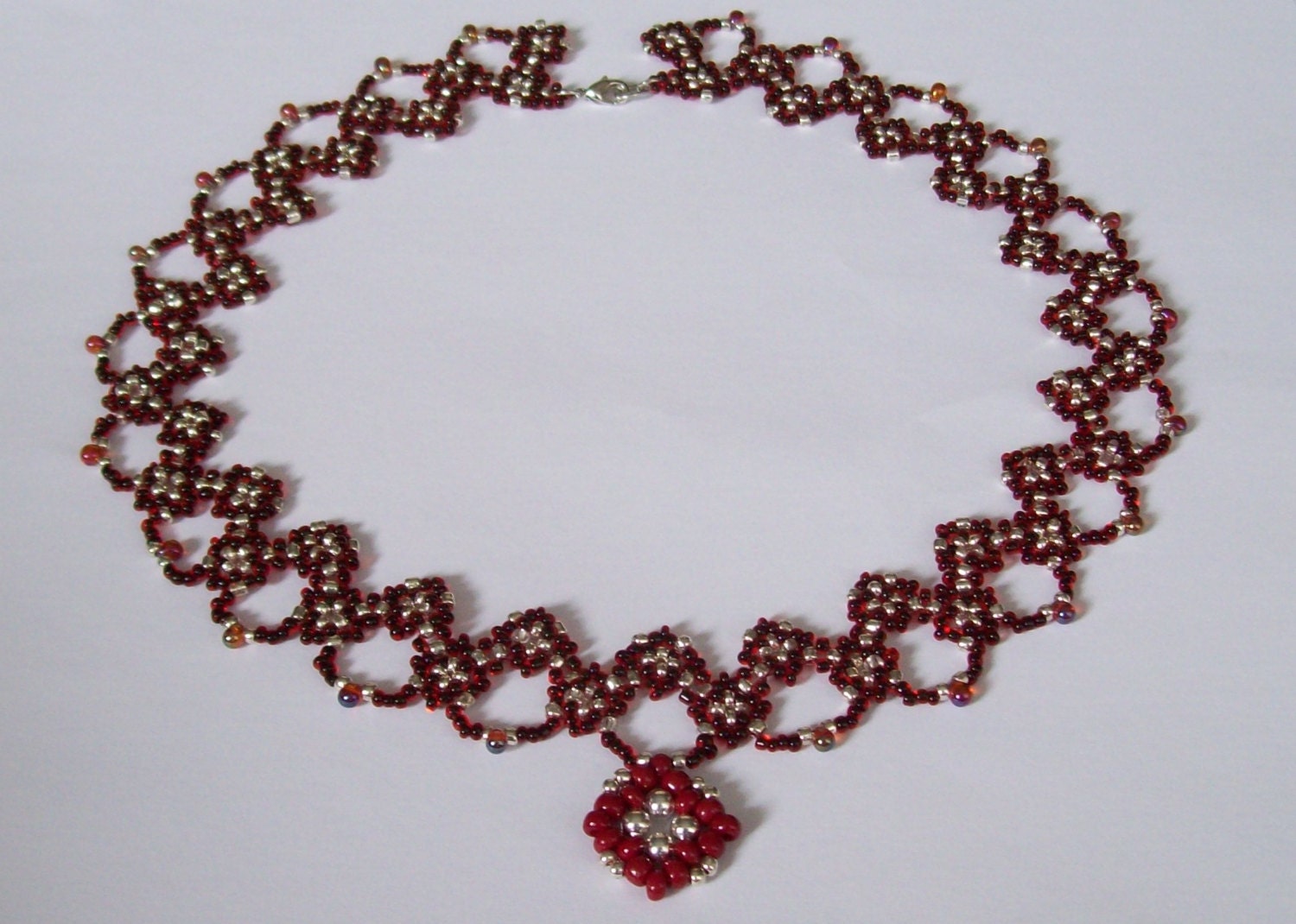 Tutorial Beaded Double Layer Diamond Tile Necklace With Focal - Etsy