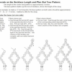 Tutorial Bead Pattern Netted Crystal Bicone Tiara Necklace Jewelry Beading, Beadweaving Instructions, PDF, Do It Yourself, How To image 3