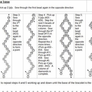 Tutorial Bead Netting Crystal Bicone Cuff Bracelet Jewelry Beading Pattern, Beadweaving Instructions, PDF, Do It Yourself, How To image 3