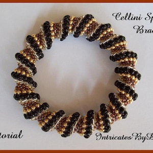 Tutorial Beaded Cellini Spiral Seed Bead Bracelet - Jewelry Beading Pattern, Beadweaving Instructions, PDF, Do It Yourself, How To