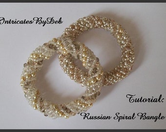 Digital Download Tutorial for Beaded Russian Spiral Bangle or Bracelet  - Jewelry Beading Pattern, Beadweaving Instructions, Do It Yourself