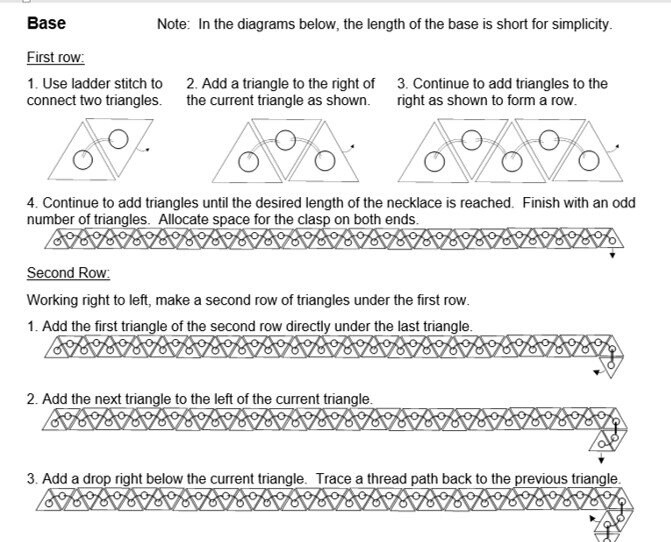Tutorial for Beaded Triangle Necklace and Earrings Jewelry Set With ...
