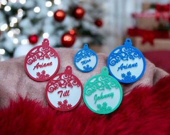 Personalized Christmas ornaments with names | Lovingly printed 3D tree decorations | Unique gift idea for family & friends