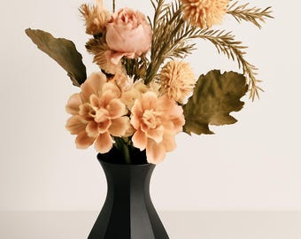 Stylish vase in a modern design – 3D-printed PLA decorative vase for dried flowers, table and living room decoration