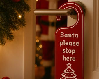 Christmas door hanger “Santa please stop here” – Christmas decoration for children & family – gift idea from Tami’s World