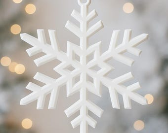 Snowflake Christmas Ornament – 3D Printed Winter & Christmas Decoration for Windows, Doors or Walls | Sustainable PLA | Modern Nordic Style